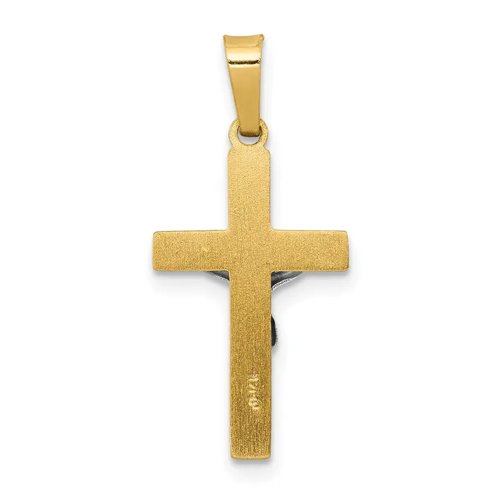 Rings 14k Twotone INRI Hollow Crucifix Pendant TreasureFineJewelers