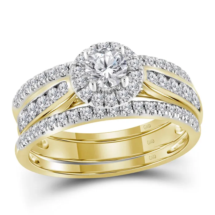 Rings 14kt yellow gold womens round 3 piece diamond bridal wedding engagement ring band set 100 cttw99761 North Arrow Shop Rings 14kt yellow gold womens round 3 piece diamond bridal wedding engagement ring band set 100 cttw99761 North Arrow Shop
