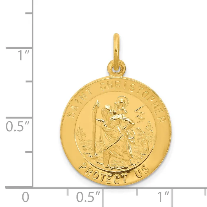 Rings 24k Goldplated Sterling Silver St Christopher Medal TreasureFineJewelers