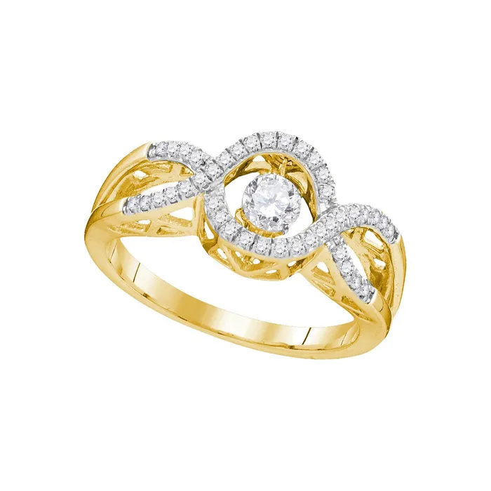 Rings North Arrow Shop 10kt yellow gold womens round diamond twinkle solitaire moving ring 14 cttw104720 Rings North Arrow Shop 10kt yellow gold womens round diamond twinkle solitaire moving ring 14 cttw104720