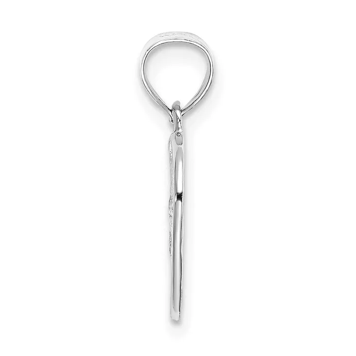 Rings TreasureFineJewelers 14K White Gold CutOut and Textured Woven Heart Charm