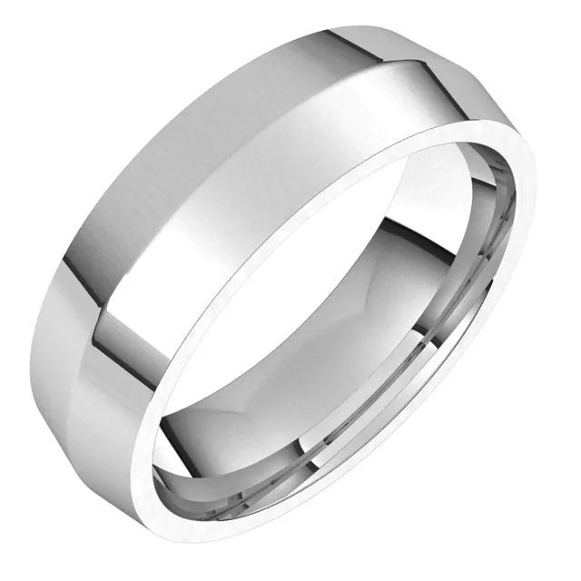 Rings TreasureFineJewelers 18K White Gold 6 mm Knife Edge Comfort Fit Wedding Band Rings TreasureFineJewelers 18K White Gold 6 mm Knife Edge Comfort Fit Wedding Band