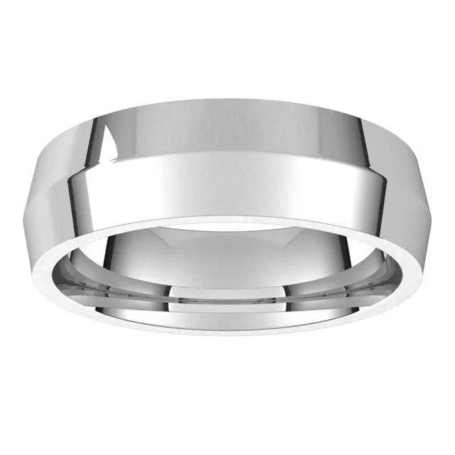 Rings TreasureFineJewelers 18K White Gold 6 mm Knife Edge Comfort Fit Wedding Band
