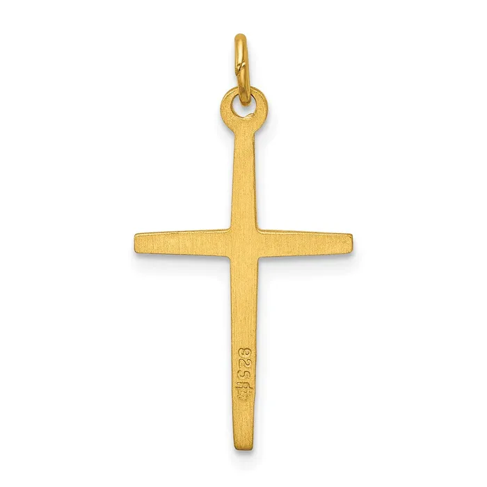 Rings TreasureFineJewelers Sterling Silver 24k Gold plated Passion Cross Charm
