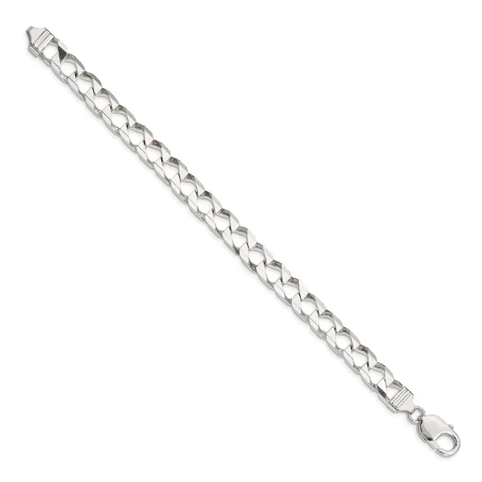 Rings TreasureFineJewelers Sterling Silver 86mm Flat Open Curb Chain