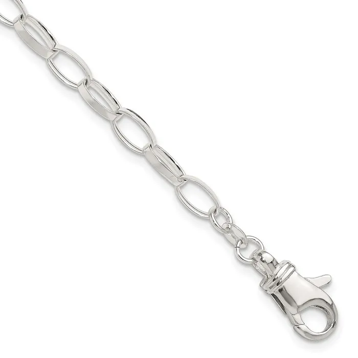 Rings TreasureFineJewelers Sterling Silver 9inch Solid Polished Fancy Link Anklet Rings TreasureFineJewelers Sterling Silver 9inch Solid Polished Fancy Link Anklet
