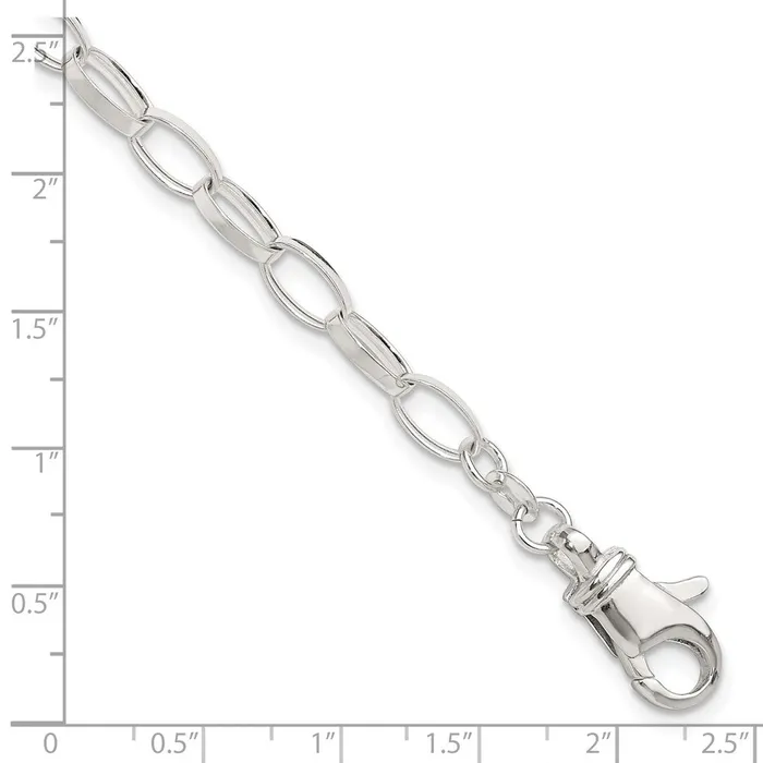 Rings TreasureFineJewelers Sterling Silver 9inch Solid Polished Fancy Link Anklet