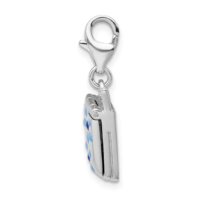 Rings TreasureFineJewelers Sterling Silver Amore La Vita Rhodpl Enameled Movable Cell Phone Charm