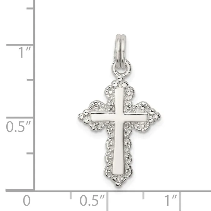 Rings TreasureFineJewelers Sterling Silver Cross Charm