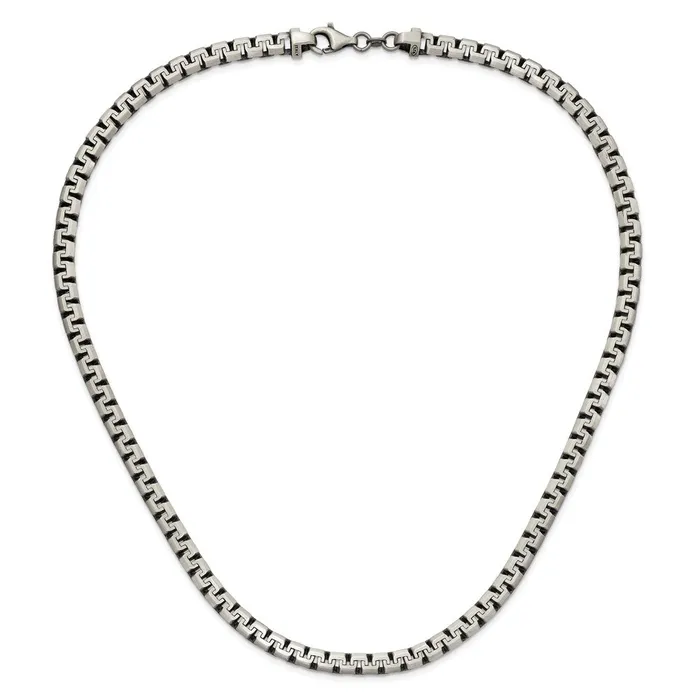 Rings TreasureFineJewelers Sterling Silver Fancy Antiqued Brushed Chain