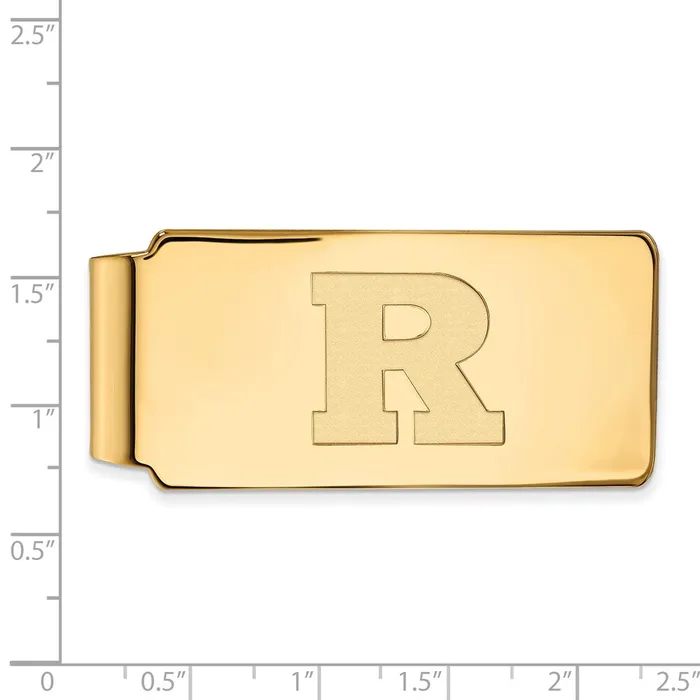 Rings TreasureFineJewelers Sterling Silver Goldplated Rutgers University Letter R Money Clip