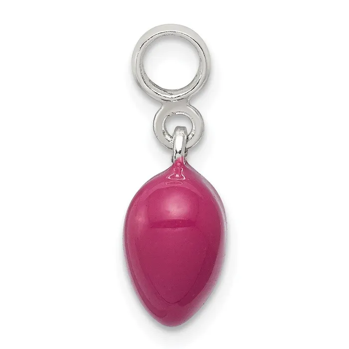 Rings TreasureFineJewelers Sterling Silver Pink Enamel Heart Enhancer