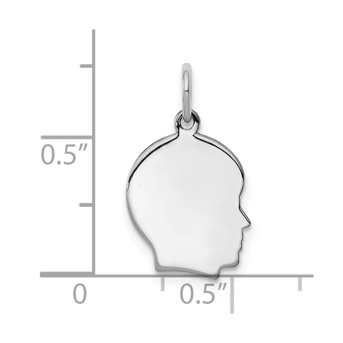 Rings TreasureFineJewelers Sterling Silver Rhplt Engraveable Boy Disc Charm Polish on FrontBack