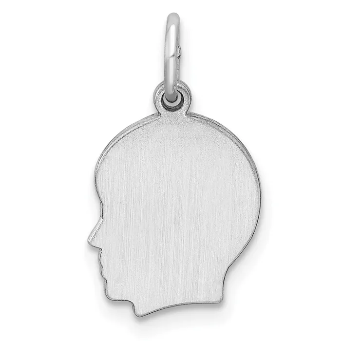 Rings TreasureFineJewelers Sterling Silver Rhplt Engraveable Boy Disc Charm Polish on FrontBack