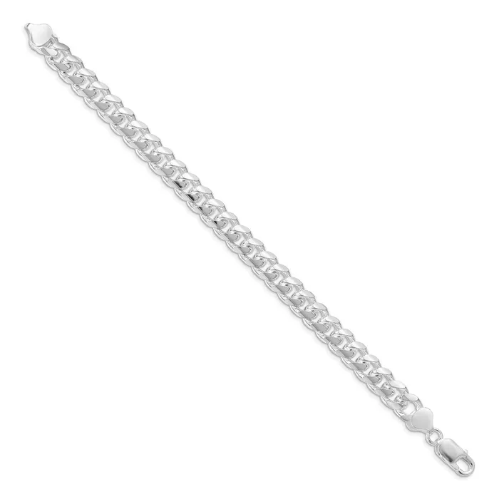 Rings TreasureFineJewelers Sterling Silver Rhodiumplated 85mm Domed w Side DC Curb Chain