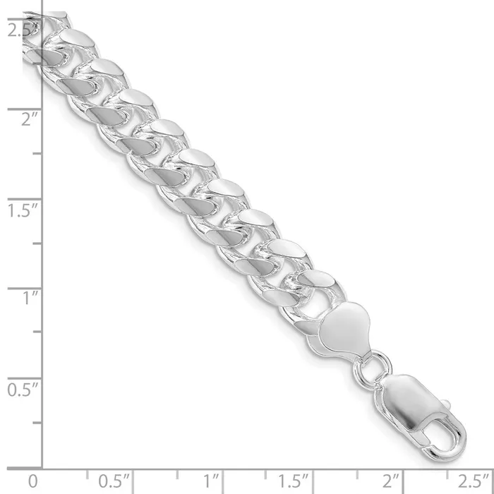 Rings TreasureFineJewelers Sterling Silver Rhodiumplated 85mm Domed w Side DC Curb Chain
