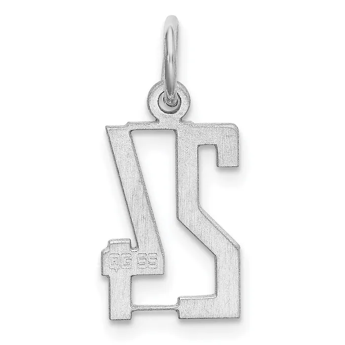 Rings TreasureFineJewelers Sterling SilverRhodiumplated Elongated Number 24 Charm
