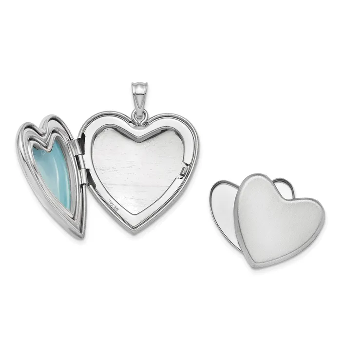 Rings TreasureFineJewelers Sterling Silver Rhodiumplated Flower Ash Holder Heart Locket