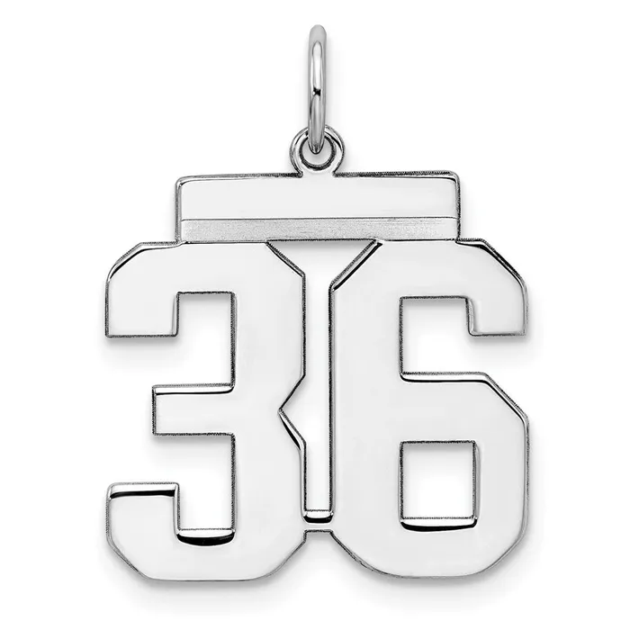 Rings TreasureFineJewelers SterlingSilver Rhodiumplated Polished Number 36 Charm Rings TreasureFineJewelers SterlingSilver Rhodiumplated Polished Number 36 Charm