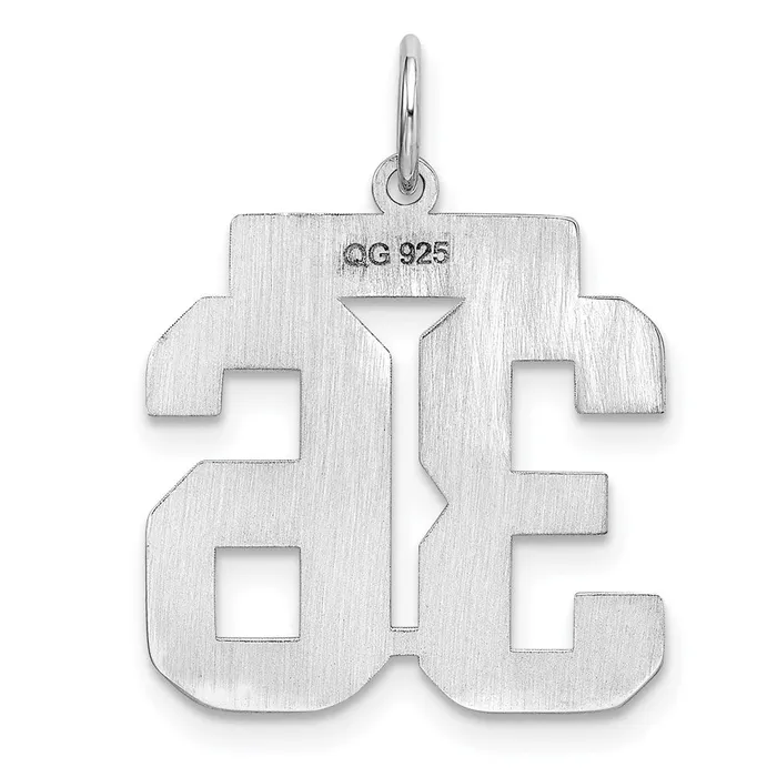 Rings TreasureFineJewelers SterlingSilver Rhodiumplated Polished Number 36 Charm