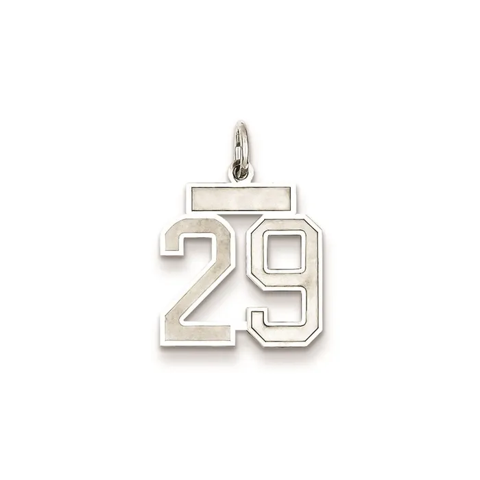 Rings TreasureFineJewelers Sterling SilverRhodiumplated Satin Number 29 Charm Rings TreasureFineJewelers Sterling SilverRhodiumplated Satin Number 29 Charm