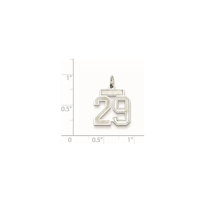 Rings TreasureFineJewelers Sterling SilverRhodiumplated Satin Number 29 Charm