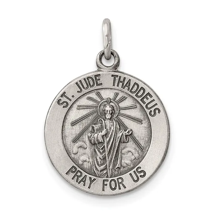 Rings TreasureFineJewelers Sterling Silver Saint Jude Thaddeus Medal