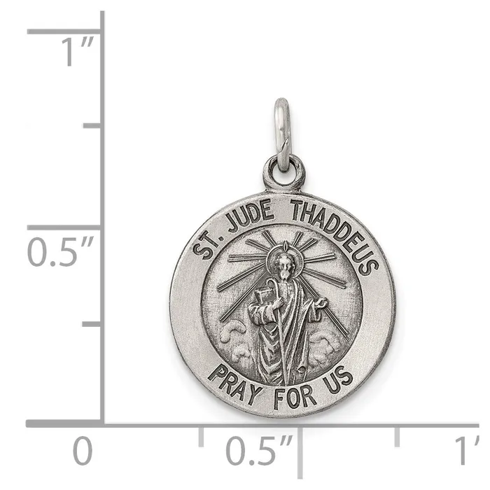 Rings TreasureFineJewelers Sterling Silver Saint Jude Thaddeus Medal