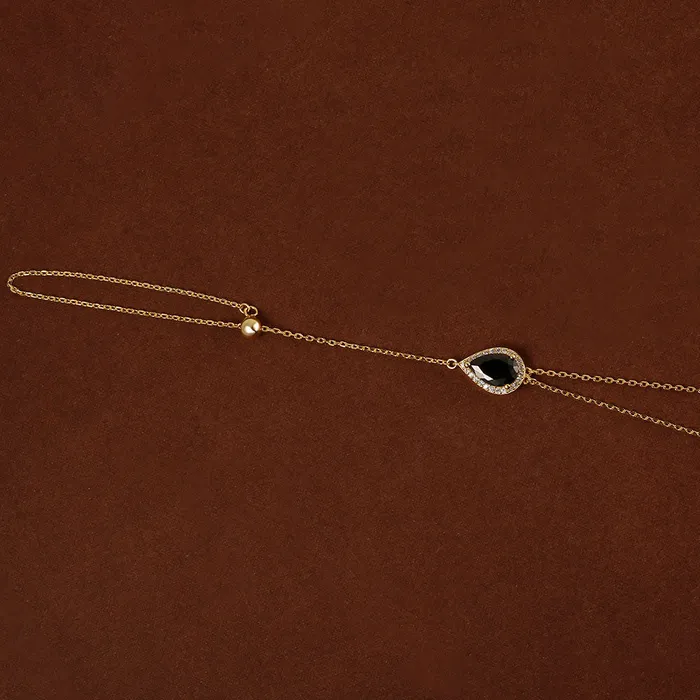 Rings Trendolla Jewelry 925 Silver Rindrop Gemstone Adjustable Chain Ring Set