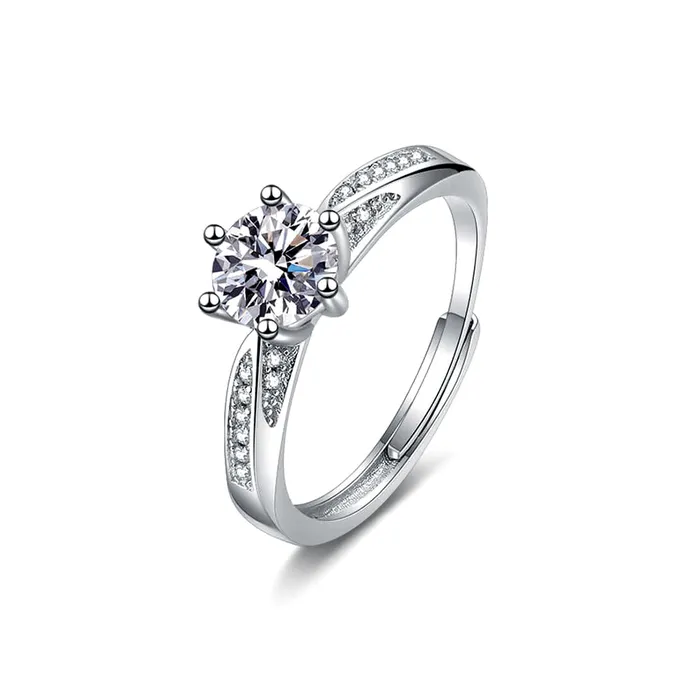Rings Trendolla Jewelry Couples Stacked Moissanite Diamond Ring