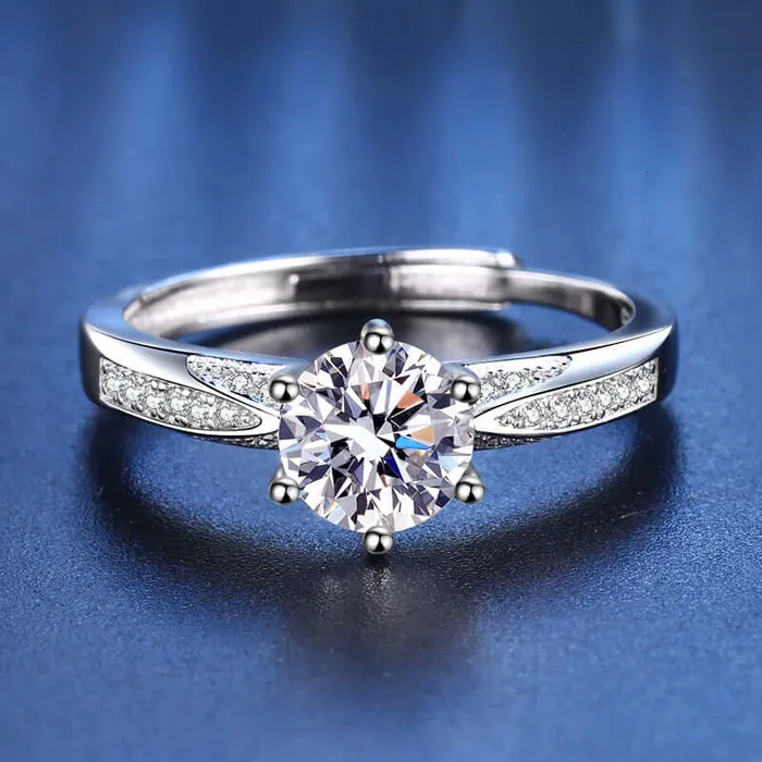 Rings Trendolla Jewelry Couples Stacked Moissanite Diamond Ring