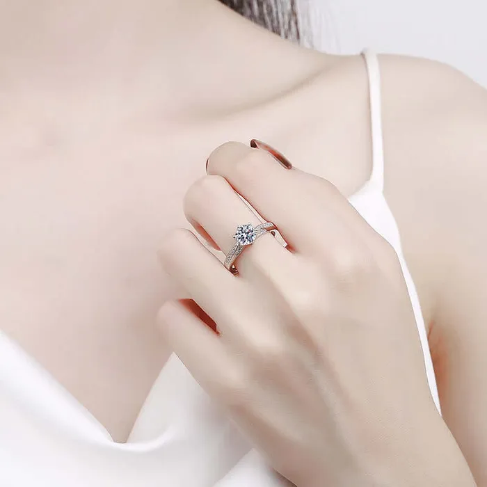 Rings Trendolla Jewelry Couples Stacked Moissanite Diamond Ring