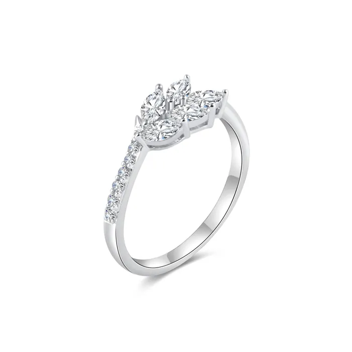 Rings Trendolla Jewelry Silver Leaf Branch Diamond Wedding Ring Natures Grace Collection Rings Trendolla Jewelry Silver Leaf Branch Diamond Wedding Ring Natures Grace Collection