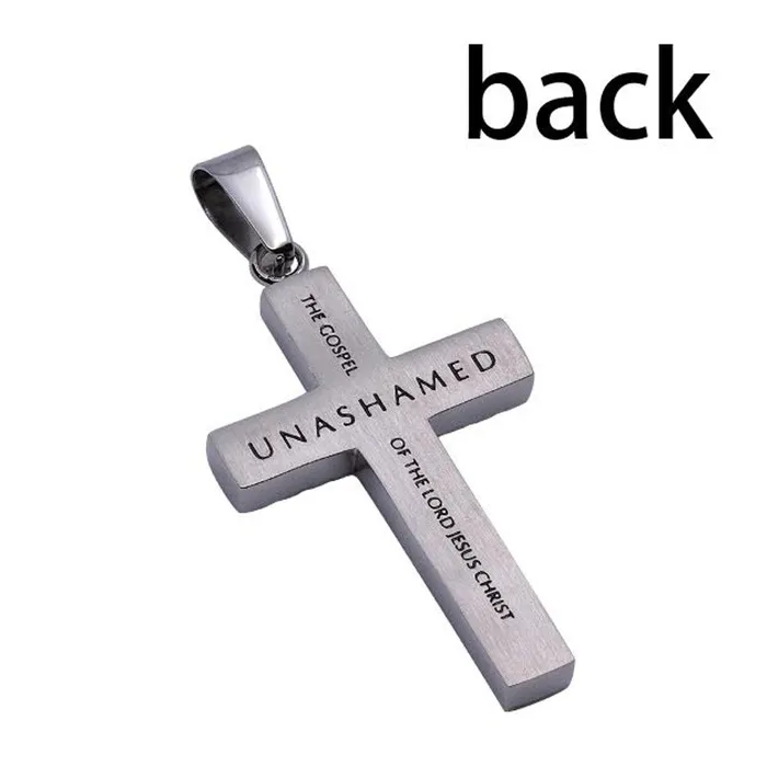 Romans 116 NOT ASHAMED Stainless Steel Cross Diamond Pattern Necklace North Arrow Shop Necklaces Romans 116 NOT ASHAMED Stainless Steel Cross Diamond Pattern Necklace North Arrow Shop Necklaces