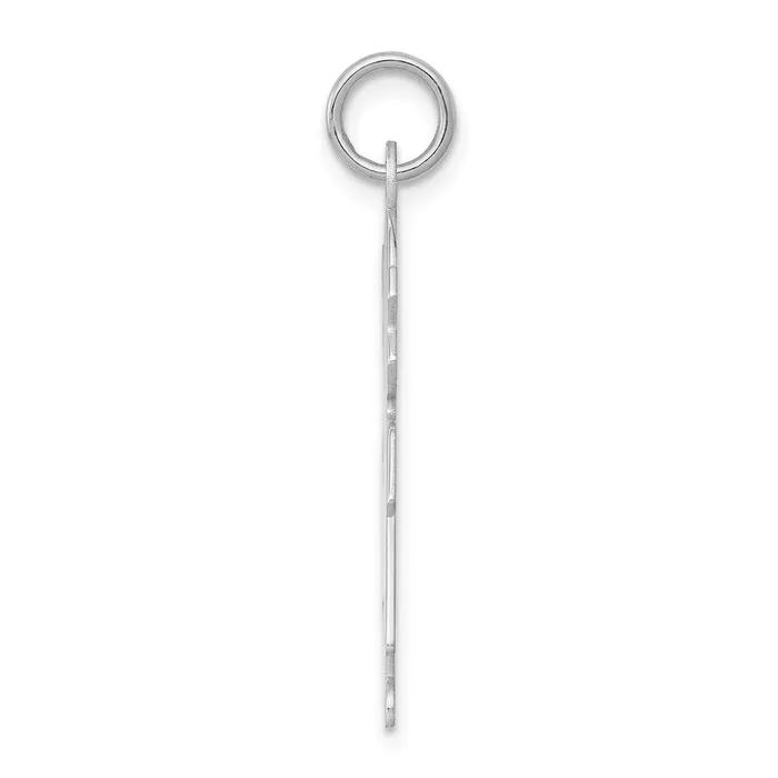 Sterling S Rhplt Engravable Girl Polished FrontSatin Back Disc Charm TreasureFineJewelers Charm Necklaces