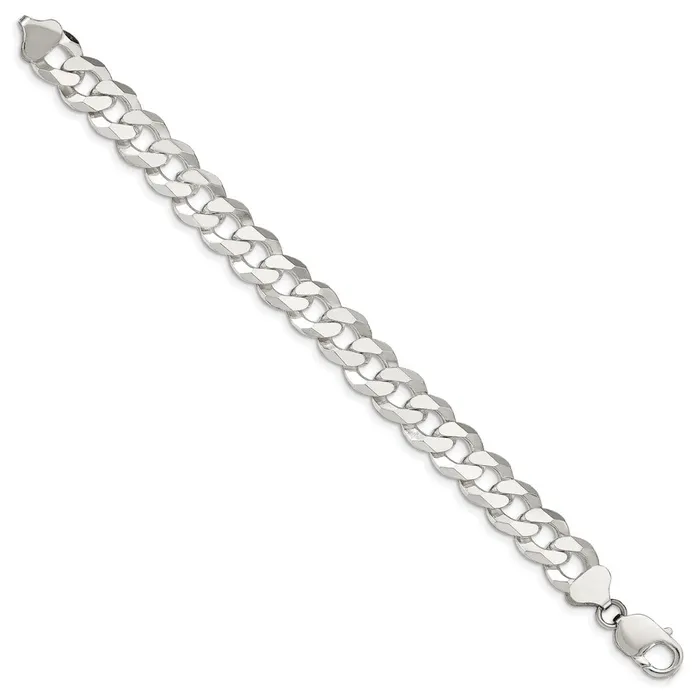 Sterling Silver 123mm Beveled Curb Chain TreasureFineJewelers Necklaces