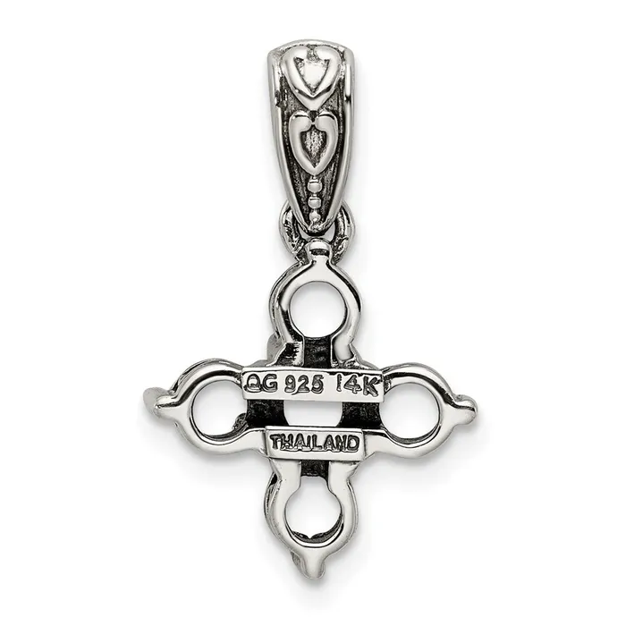 Sterling Silver 14k Fivestone and Diamond Mothers Pendant SemiMount TreasureFineJewelers Necklaces