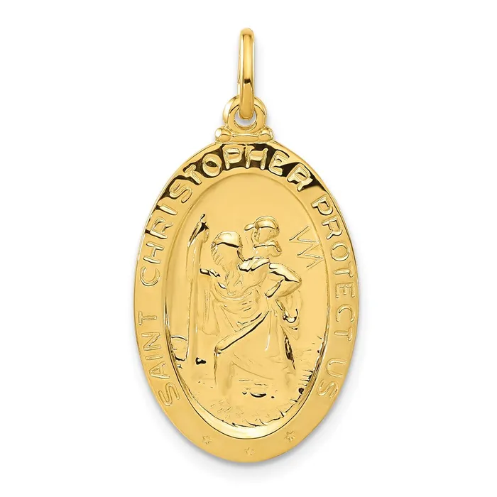Sterling Silver 24k Goldplated Football Saint Christopher Medal Pendant TreasureFineJewelers Necklaces Sterling Silver 24k Goldplated Football Saint Christopher Medal Pendant TreasureFineJewelers Necklaces