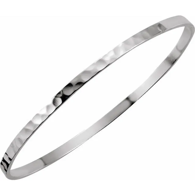Sterling Silver 325 mm Hammered Bangle Bracelet TreasureFineJewelers Bracelets