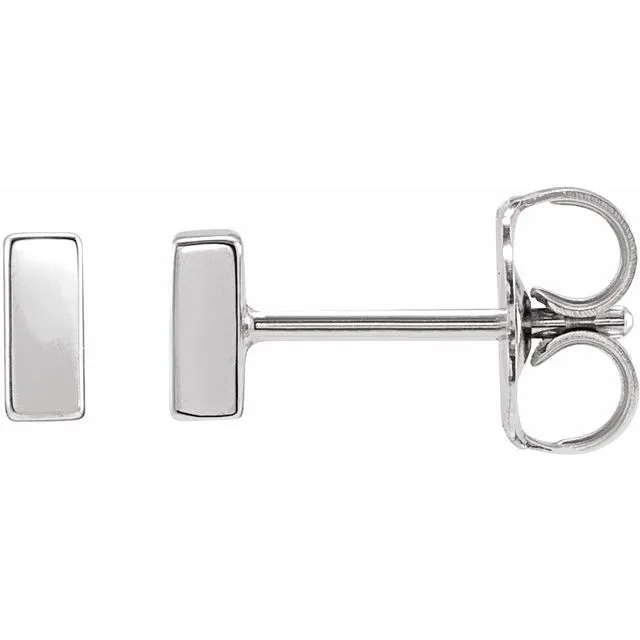 Sterling Silver 45x2 mm Bar Earrings TreasureFineJewelers Earrings