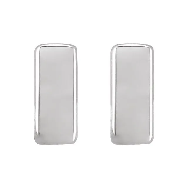 Sterling Silver 45x2 mm Bar Earrings TreasureFineJewelers Earrings
