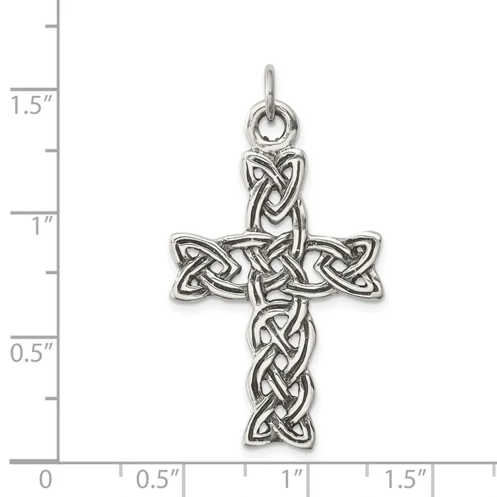 Sterling Silver Antiqued Celtic Cross Pendant TreasureFineJewelers Necklaces