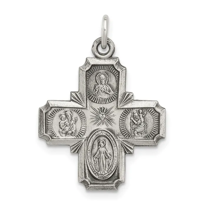 Sterling Silver Antiqued Reversible 4way Medal TreasureFineJewelers Rings