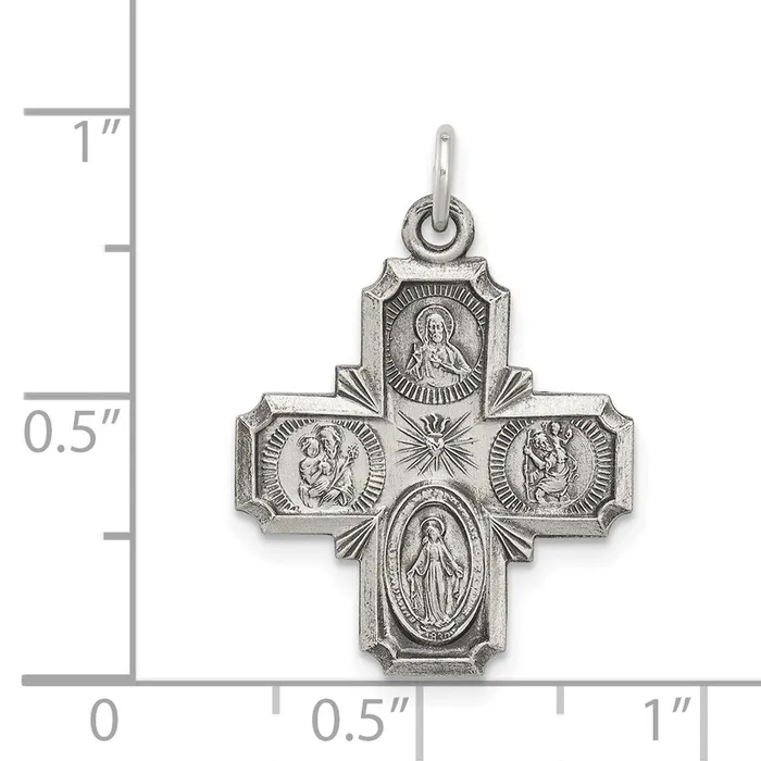 Sterling Silver Antiqued Reversible 4way Medal TreasureFineJewelers Rings