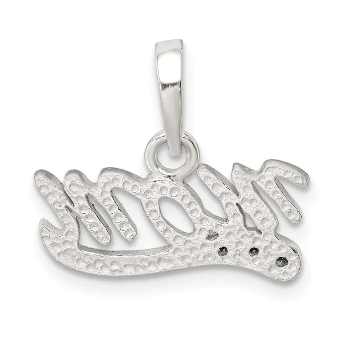Sterling Silver CZ Polished Mom Pendant TreasureFineJewelers Necklaces