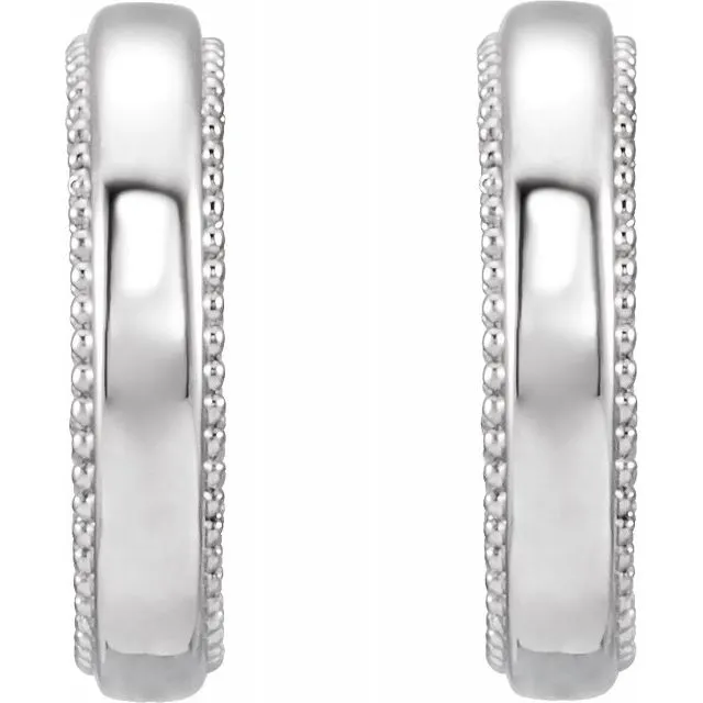 Sterling Silver FloralInspired Milgrain Hoop Earrings TreasureFineJewelers Earrings
