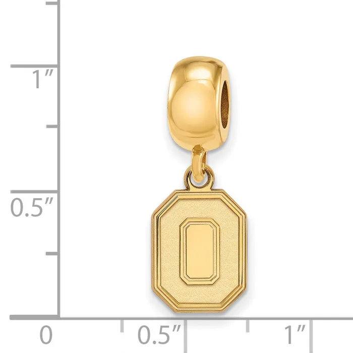 Sterling Silver Goldplated LogoArt The Ohio State University Letter O Small Dangle Bead Charm TreasureFineJewelers Rings
