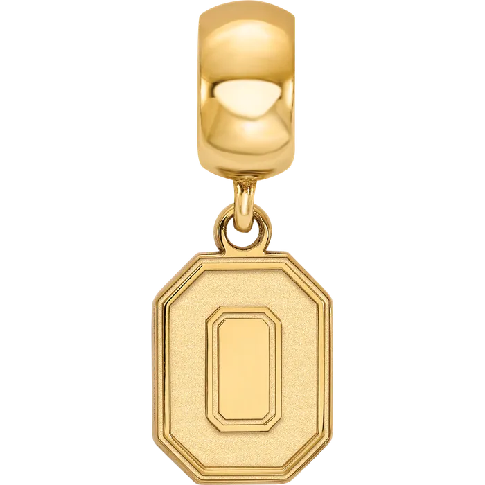 Sterling Silver Goldplated LogoArt The Ohio State University Letter O Small Dangle Bead Charm TreasureFineJewelers Rings