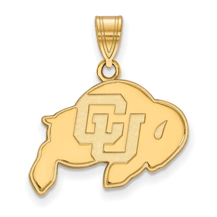 Sterling Silver Goldplated University of Colorado Buffalo Medium Pendant TreasureFineJewelers Necklaces Sterling Silver Goldplated University of Colorado Buffalo Medium Pendant TreasureFineJewelers Necklaces