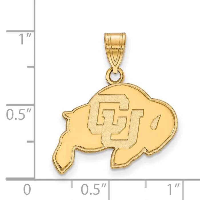 Sterling Silver Goldplated University of Colorado Buffalo Medium Pendant TreasureFineJewelers Necklaces